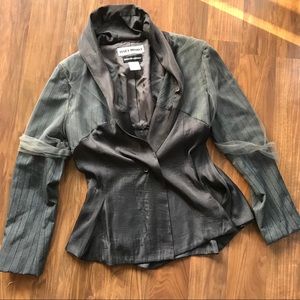 Issey Miyake pinstripe & tulle blazer (Size 3)